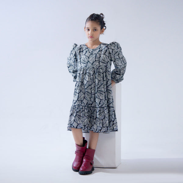 Midnight Bloom Tiered Frock