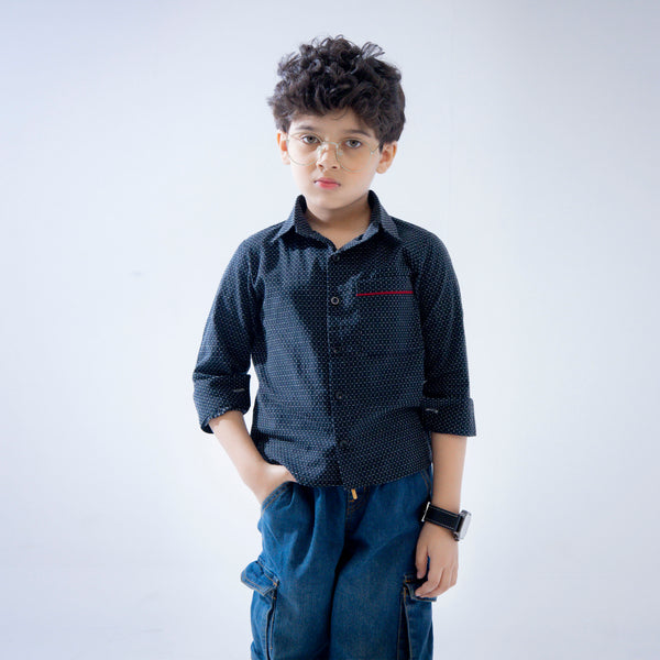 Crimson Crest Dress Shirt